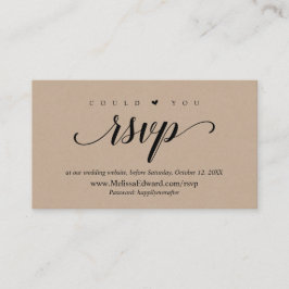 Online RSVP-website, Rustic Brown Kraft Informatiekaartje
