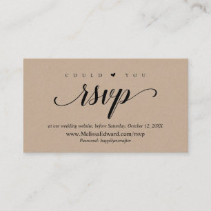 Online RSVP-website, Rustic Brown Kraft Informatiekaartje