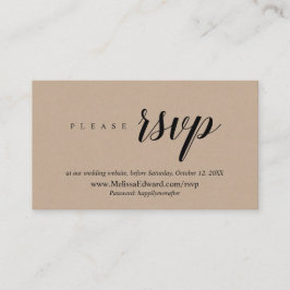 Online RSVP-website, Rustic Brown Kraft Informatiekaartje
