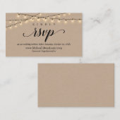 Online RSVP-website, String Lights Kraft Enclosure Informatiekaartje (Voorkant / Achterkant)
