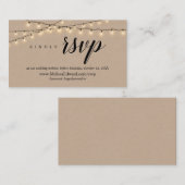 Online RSVP-website, String Lights Kraft Enclosure Informatiekaartje (Voorkant / Achterkant)