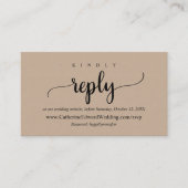 Online RSVP-website, zwart script, bruine Kraft Informatiekaartje (Voorkant)