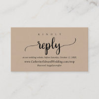 Online RSVP-website, zwart script, bruine Kraft