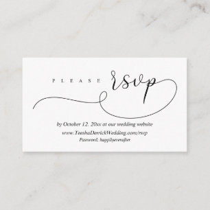 Online RSVP Wedding Reply, Modern Minimalist Encl Informatiekaartje