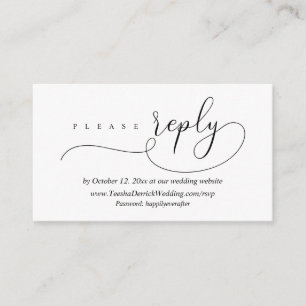 Online RSVP Wedding Reply, Modern minimalist Informatiekaartje