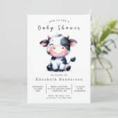 Online Rustic Barn Koe Baby shower Kaart (Staand voorkant)