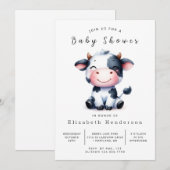 Online Rustic Barn Koe Baby shower Kaart (Voorkant / Achterkant)