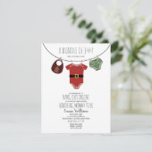 Online Santa Christmas Baby shower Kaart (Staand voorkant)