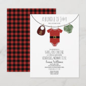 Online Santa Christmas Baby shower Kaart (Voorkant / Achterkant)