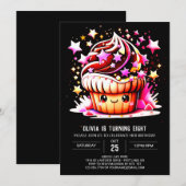 Online Schattige Elegant Muffin Meisje Verjaardag Kaart (Voorkant / Achterkant)