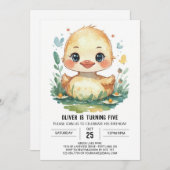 Online Schattigee eendenverjaardag Kaart (Voorkant / Achterkant)