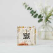 Online Shop Modern Photo Overlay QR Code Square Vierkante Visitekaartje (Staand voorkant)