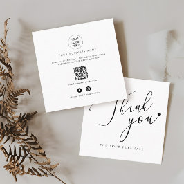 Online Shop Promotional QR Code Thank You Inserts Vierkante Visitekaartje