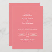 ONLINE sjabloon WEDING INVITATIES - perziken Kaart (Voorkant / Achterkant)