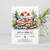 Online Snake Kids Verjaardagsfeest Kaart (Staand voorkant)