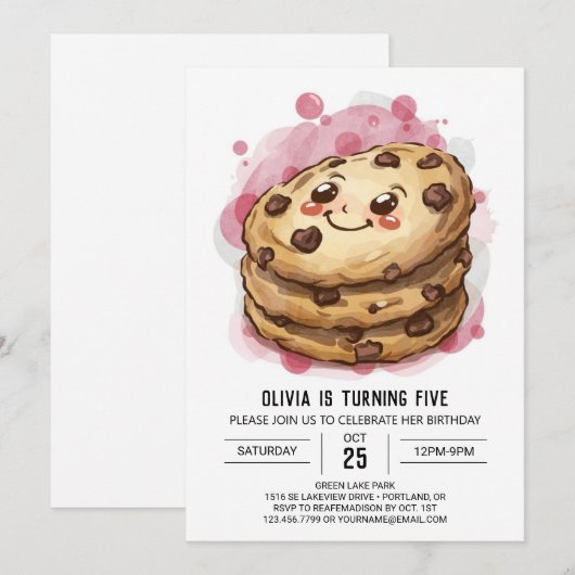 Online snoep pastel koekjes verjaardag kaart (Voorkant / Achterkant)