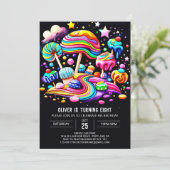 Online Snoep Wonderland Birthday Kaart (Staand voorkant)