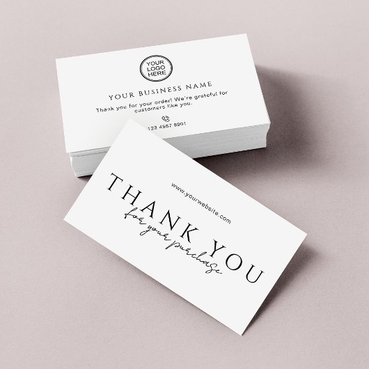 Online Store Order Packaging Thank You Inserts Visitekaartje