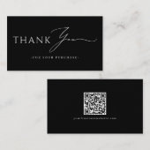 Online Store Thank You QR Code website Black Visitekaartje (Voorkant / Achterkant)