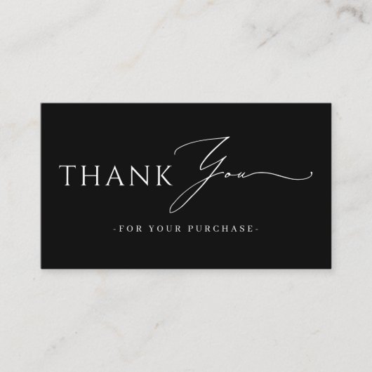 Online Store Thank You QR Code website Black Visitekaartje (Voorkant)