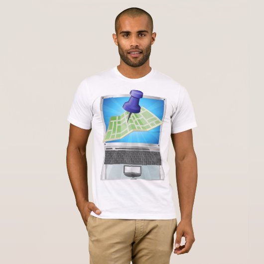 Online Street Map Mannen T-Shirt (Voorkant volledig)