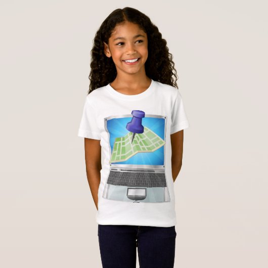 Online Street Map Meisjes T-shirt (Voorkant volledig)