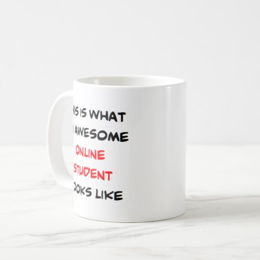 online student, geweldige koffiemok (Voorkant links)