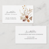 Online therapeut Counselor Wildflower Visitekaartje (Voorkant / Achterkant)