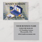 Online Tutor Educator Mentor Coach Silver Grey Visitekaartje (Voorkant / Achterkant)