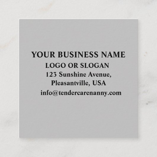 Online tutor instructeur virtueel leren zilver vierkante visitekaartje (Achterkant)