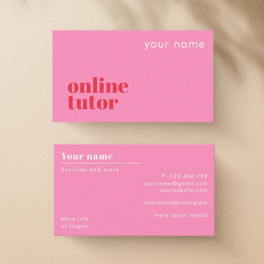 Online tutor moderne visitekaartje