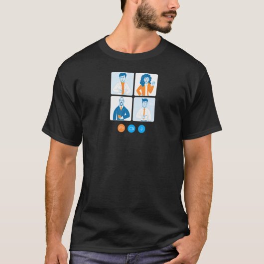 Online vergaderingen t-shirt (Voorkant)