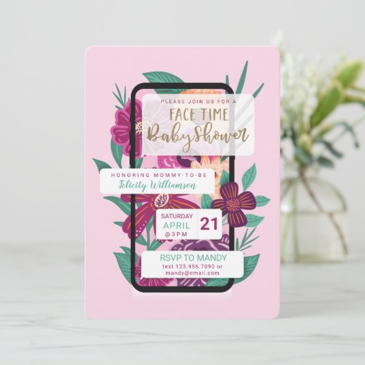 Online video Het Baby shower van het Sms-en van de Kaart (Staand voorkant)