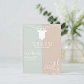 Online Virtual Gender Reveal Clothesline Pink Blue Kaart (Staand voorkant)