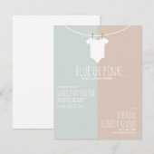 Online Virtual Gender Reveal Clothesline Pink Blue Kaart (Voorkant / Achterkant)