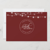 Online Virtual Wedding Bourgogne Rood, String Ligh Save The Date (Achterkant)