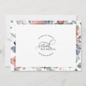 Online Virtual Wedding Dusty Blue en Blush Floral Save The Date (Achterkant)