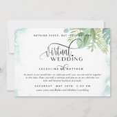 Online Virtual Wedding Elegant Greenery Waterverf Save The Date (Voorkant)