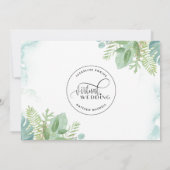 Online Virtual Wedding Elegant Greenery Waterverf Save The Date (Achterkant)