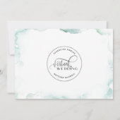 Online Virtual Wedding, Elegante Waterverf Vlekken Save The Date (Achterkant)