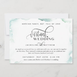 Online Virtual Wedding, Elegante Waterverf Vlekken Save The Date