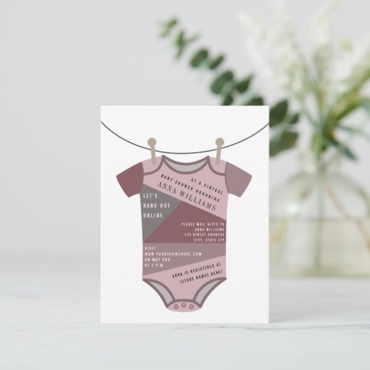 Online virtueel Baby shower per e-mail kruimelpak Kaart (Staand voorkant)