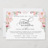 Online virtuele bruiloft, Blush Pink Floral Save The Date (Voorkant)