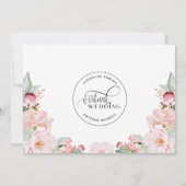 Online virtuele bruiloft, Blush Pink Floral Save The Date (Achterkant)