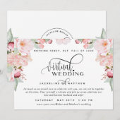 Online virtuele bruiloft, Blush Pink Floral Save The Date (Voorkant / Achterkant)