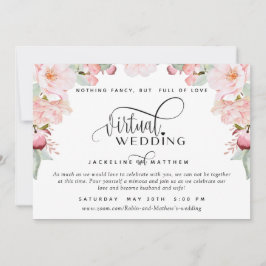 Online virtuele bruiloft, Blush Pink Floral Save The Date