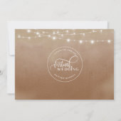 Online virtuele bruiloft Terracotta, String Lights Save The Date (Achterkant)