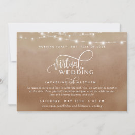 Online virtuele bruiloft Terracotta, String Lights Save The Date