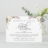 Online virtuele bruiloft Tropische Palm Bladeren B Save The Date (Staand voorkant)