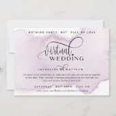 Online virtuele bruiloft, Waterverf Mauve Lavender Save The Date (Voorkant)